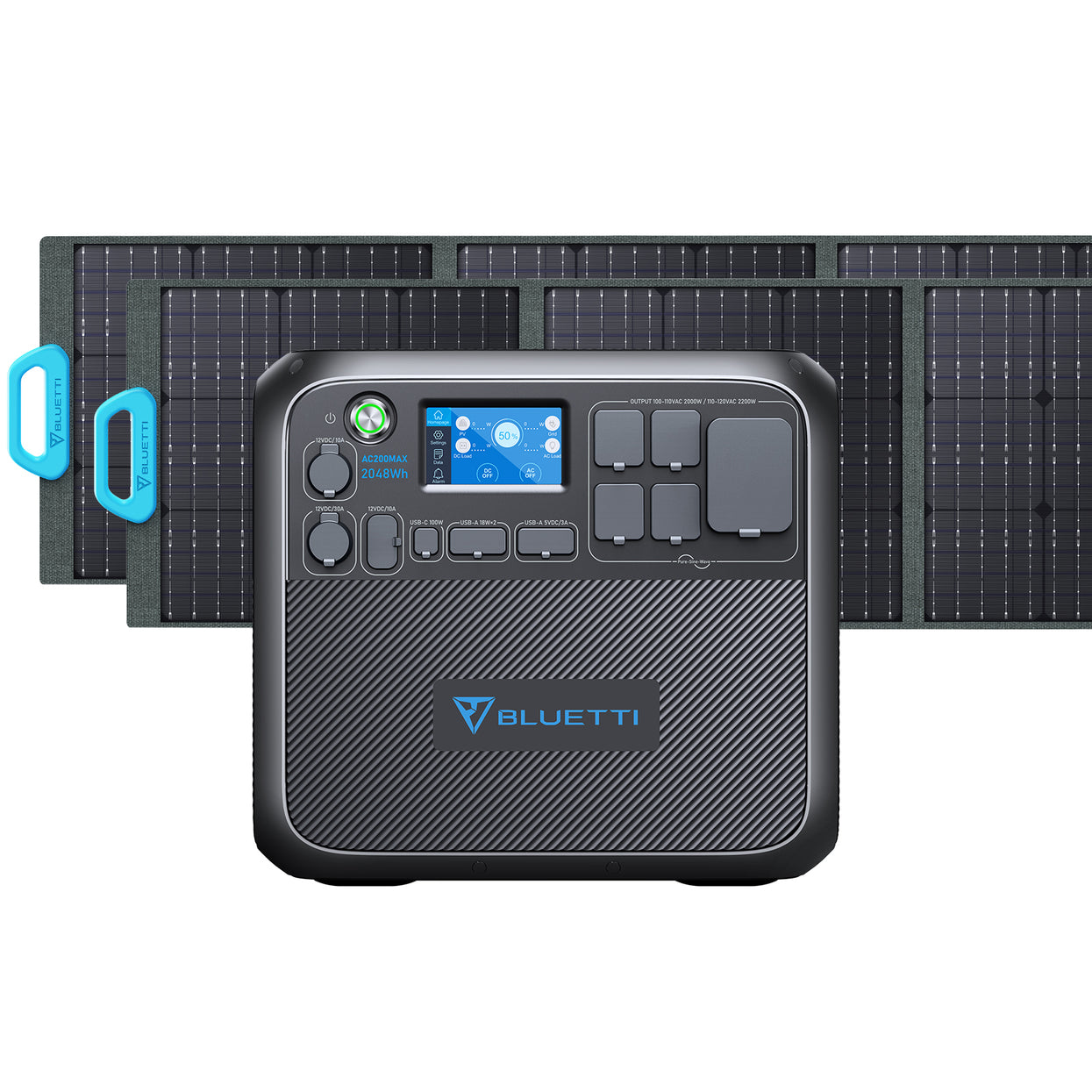 BLUETTI Solar Generator AC200MAX with 2 200W Solar Panel Included, 2048Wh Portable Power Station w/ 4 2200W AC Outlets, LiFePO4 Battery Pack, Expandable to 8192Wh for Home Backup, Road Trip, Off Grid