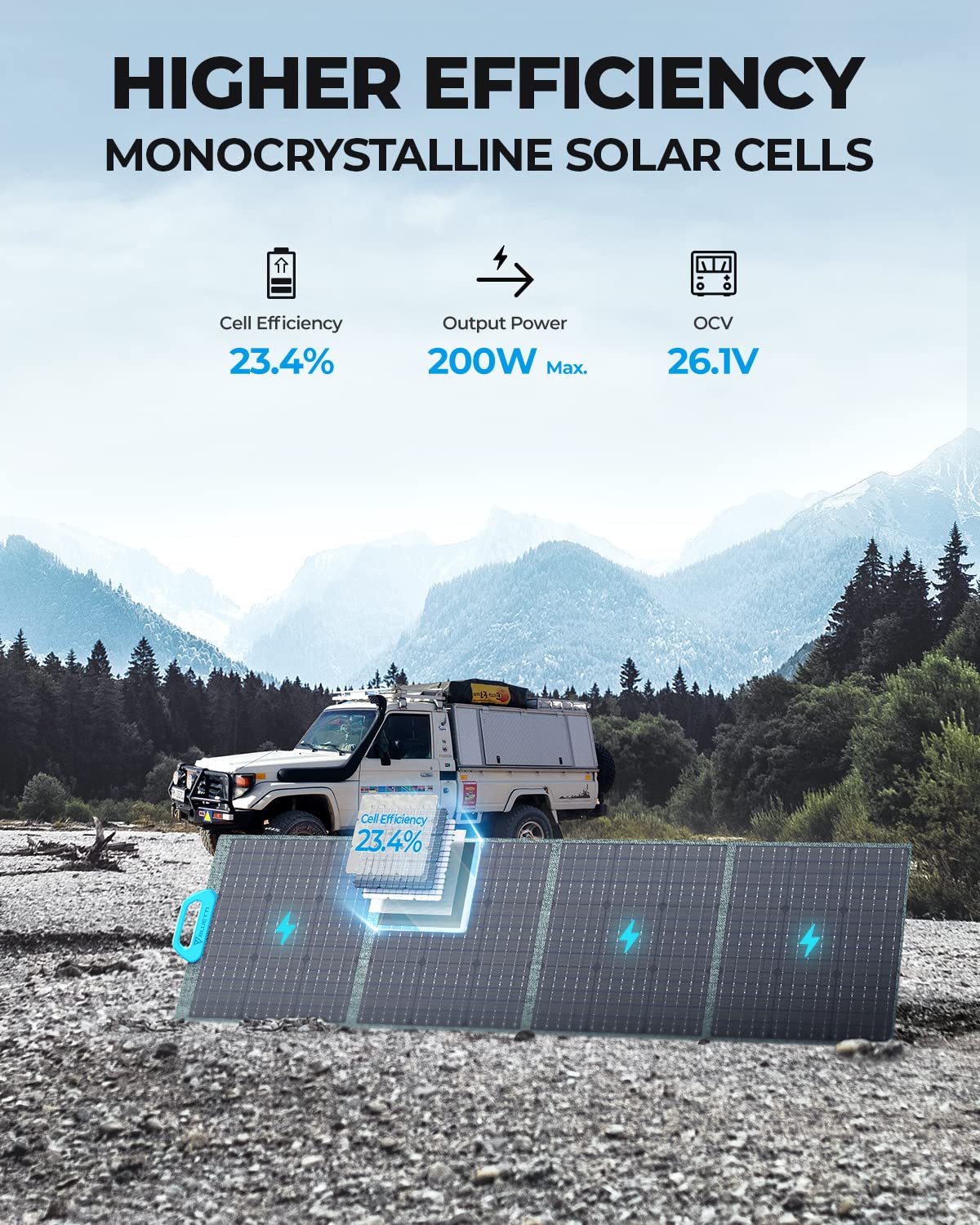 BLUETTI Solar Generator EB55 with PV200 Solar Panel Included, 537Wh Portable Power Station w/ 4 110V/700W AC Outlets, LiFePO4 Battery Pack for Camping, Adventure, Emergency
