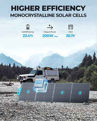 BLUETTI Solar Generator EB55 with PV200 Solar Panel Included, 537Wh Portable Power Station w/ 4 110V/700W AC Outlets, LiFePO4 Battery Pack for Camping, Adventure, Emergency