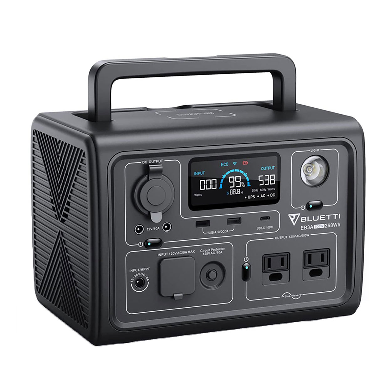 BLUETTI EB3A Portable Power Station | 600W 268Wh +CBAG