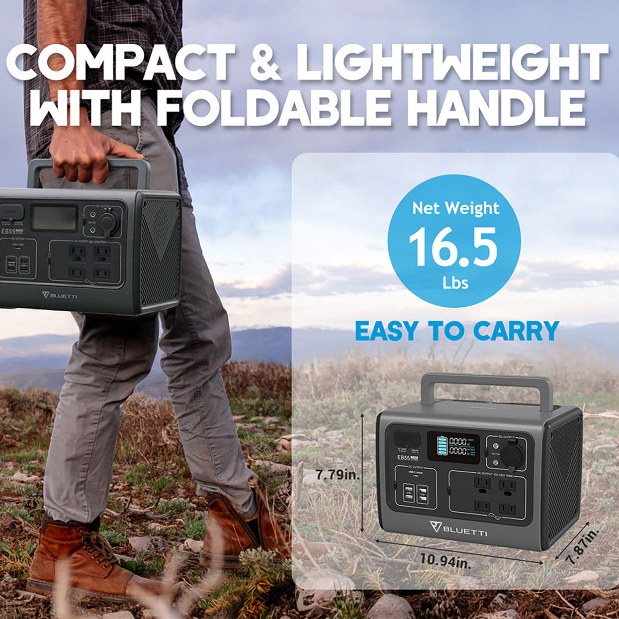 BLUETTI EB55 + 1*PV220 | Solar Generator Kit+CBag