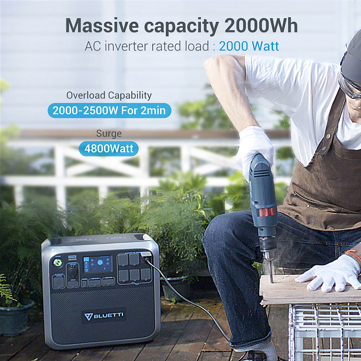 BLUETTI AC200P Portable Power Station | 2,000W 2,000Wh+Trolley