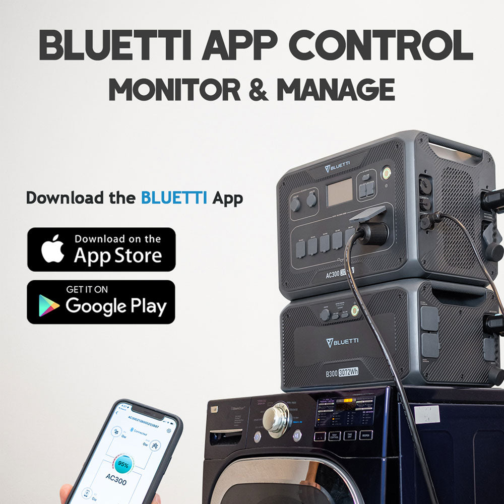 BLUETTI AC300 + 1*B300 + 2*PV220 | Solar Generator Kit+Trolley