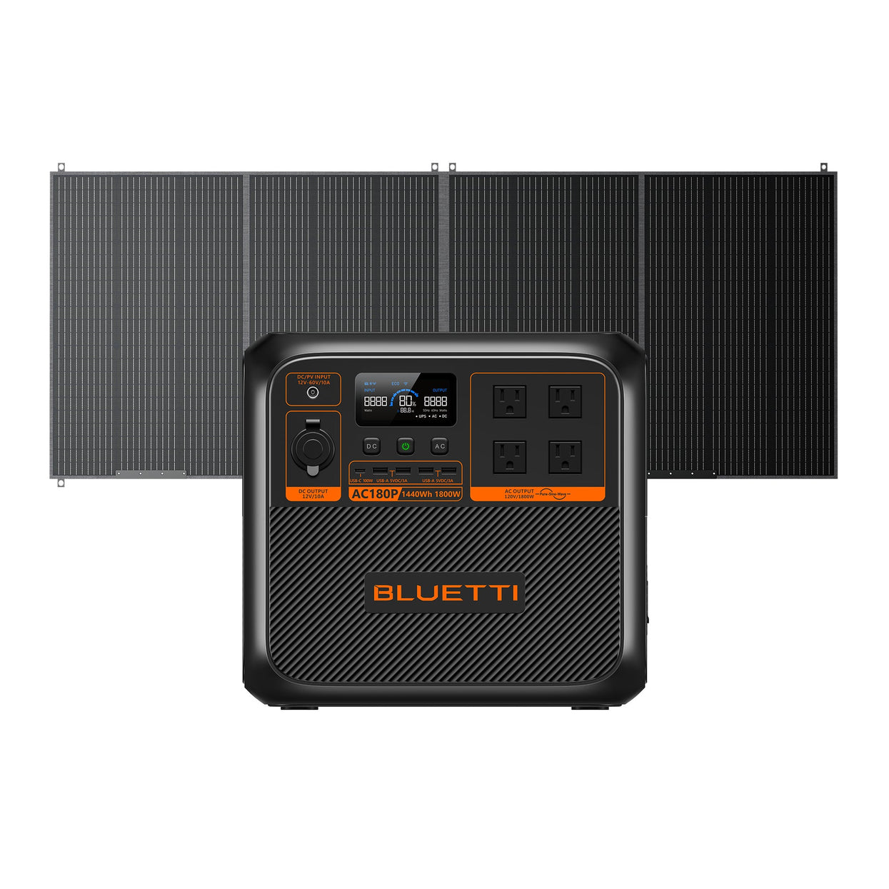 BLUETTI AC180/P Solar Portable Power Station | 1,800W 1,152/1440Wh