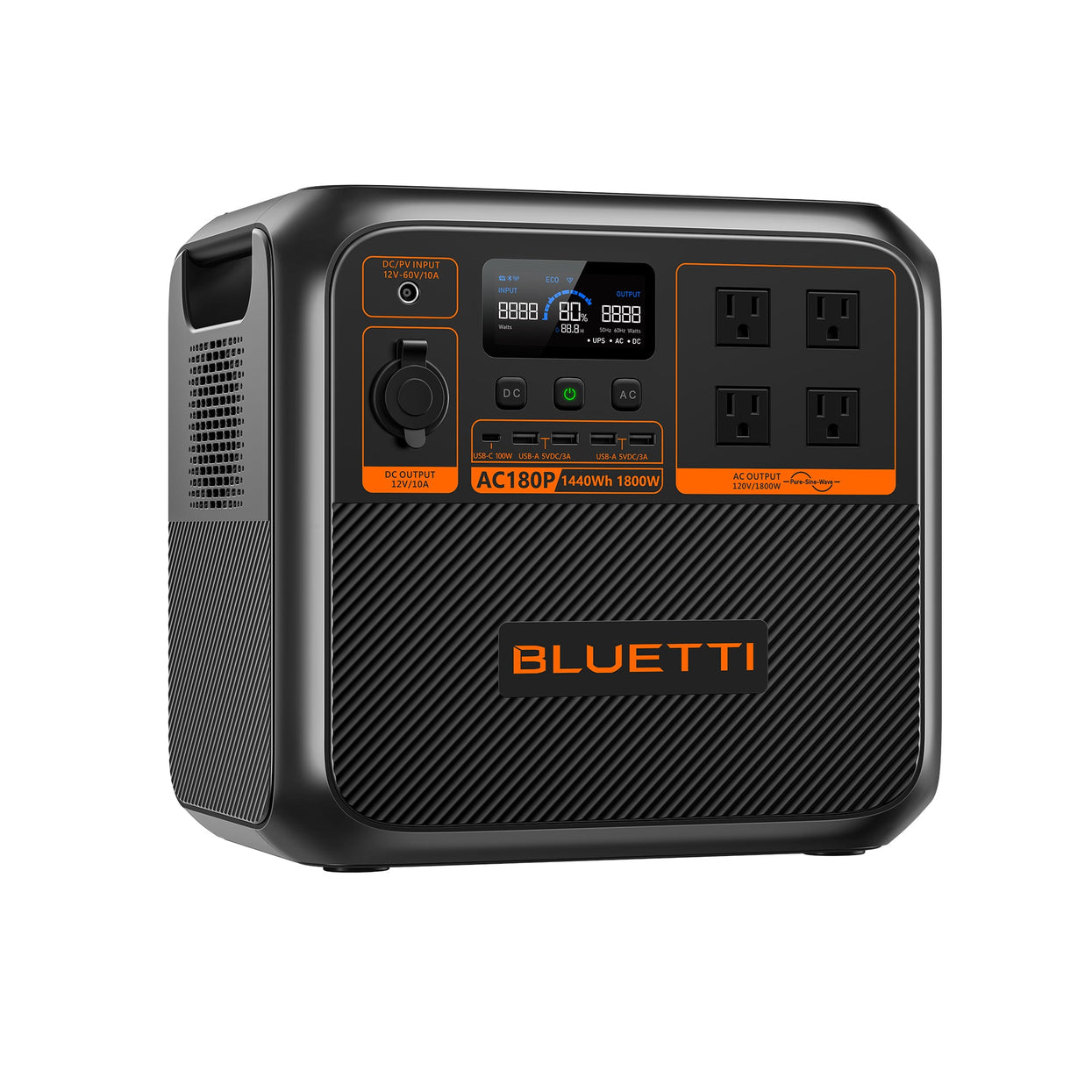 BLUETTI AC180/P Solar Portable Power Station | 1,800W 1,152/1440Wh