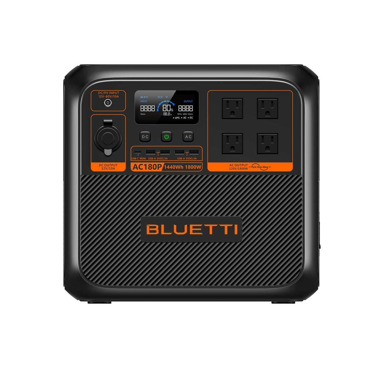 BLUETTI AC180/P Solar Portable Power Station | 1,800W 1,152/1440Wh