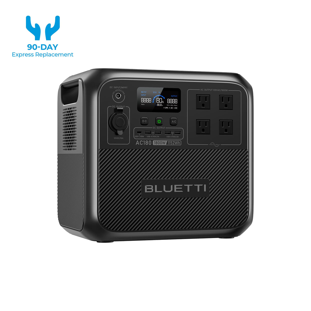 BLUETTI AC180/P Solar Portable Power Station | 1,800W 1,152/1440Wh